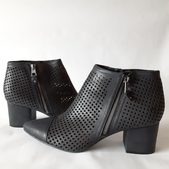 Lucky Brand black perforated leather booties - Picture 2 of 9